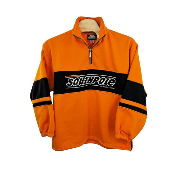Southpole VTG Heavyweight Fleece Jacket Pullover‎ Embroidered Orange Men's XXL - Picture 1 of 9